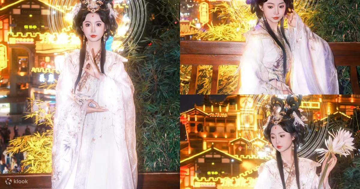 Liu Yong 油彩画 チベット　伝統的な衣装の人物と馬 重慶洪崖洞漢服レンタル撮影体験（中国文化体験＋民族衣装ロケーション